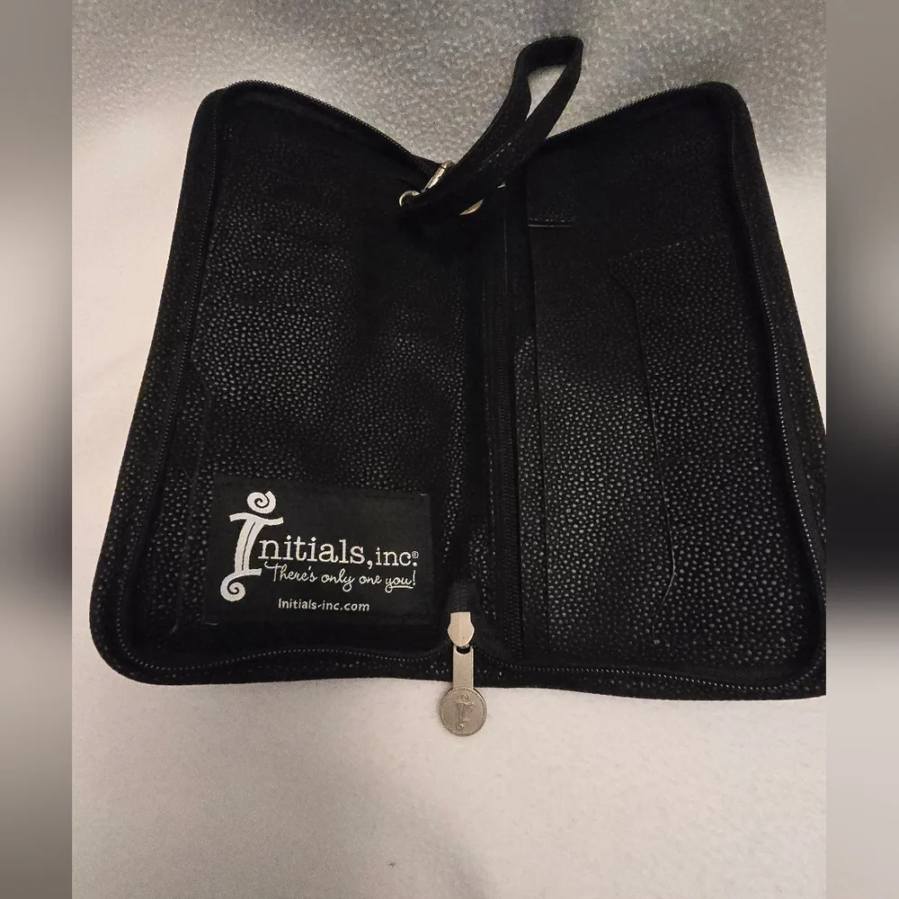 Black Quilted Wristlet with Monogram 